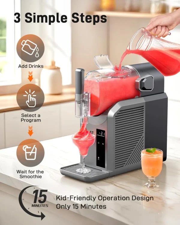 Rapid Chill Slushy Maker – Self-Cleaning, Ultra Quiet (40dB), Perfect for Home & Pool Parties - Image 3