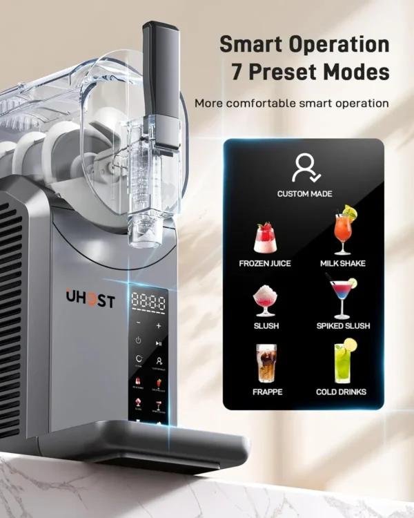Rapid Chill Slushy Maker – Self-Cleaning, Ultra Quiet (40dB), Perfect for Home & Pool Parties
