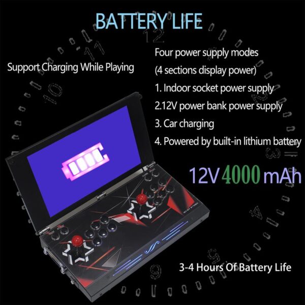 9800-in-1 Retro Arcade Game Console – 17.5” HD Screen, Pandora’s Box DX, Portable Handheld Machine, 2 Players, Save/Load/Pause Support - Image 4